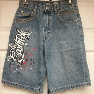 Southpole Girl Junior Denim Bermuda Shorts Sz 14